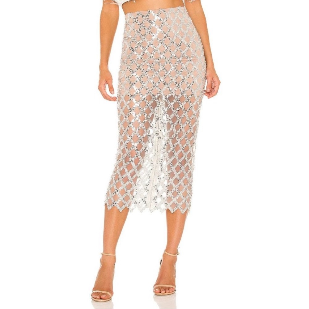 Bronx and Banco Coco Midi Skirt Silver